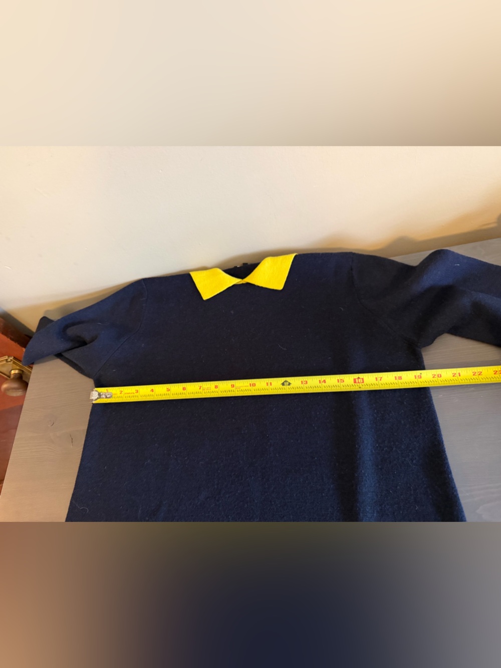 Jaeger Wool Colorblock Collared Sweater Dress - Picture 5 of 9